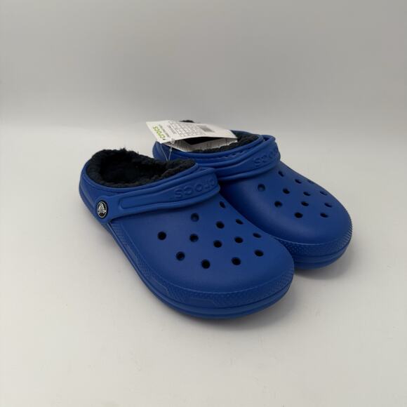 CROCS Other - NEW Crocs Classic Clog Fleece Lined Blue Bolt Crocs Size Kids J3 Youth Size 3